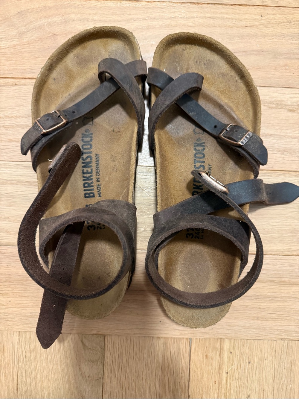 Birkenstock Women’s Brown Suede Ankle Strappy Sandals
